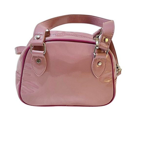 X-Girl Mini Boston Bag Double Strap Vinyl Pink Removable Crossbody Zip Logo Punk - Picture 4 of 9